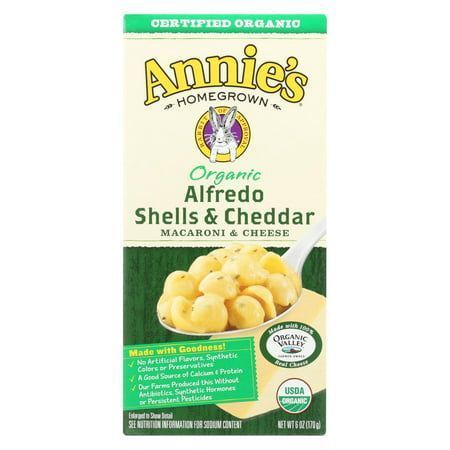 Photo 1 of Annies Homegrown Macaroni and Cheese - Organic - Alfredo Shells and Cheddar - 6 Oz - Case of 12
