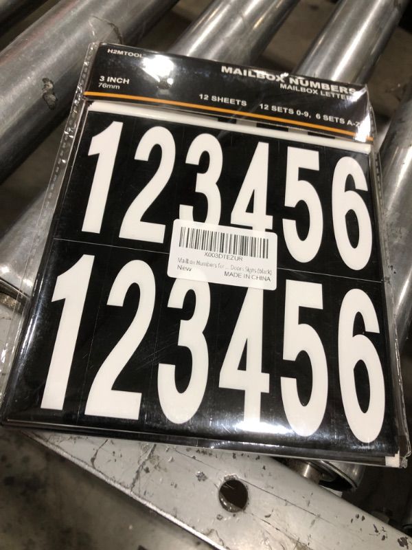 Photo 1 of Mailbox Numbers for Outside, H2MTOOL 12 Sheets 3 inch 0-9 A-Z Vinyl Self Adhesive Address Numbers Letters Stickers for House Doors Signs (black)