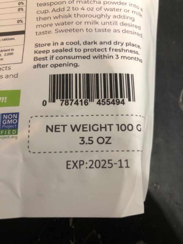 Photo 1 of COFE - Organic Matcha Green Tea Powder Culinary Grade Second Harvest Japanese Origin, Perfect for Smoothies and Beverages (3.5 Ounce Pouch)