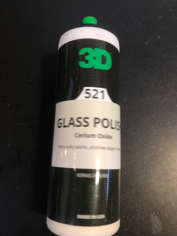 Photo 2 of 3D Glass Polish - Cerium Oxide Based Polish Helps to Remove Swirls, Scratches, Wiper Marks & Water Spots from Tarnished Car Windows & Glass - Brightens Clarity & Vision 16oz.