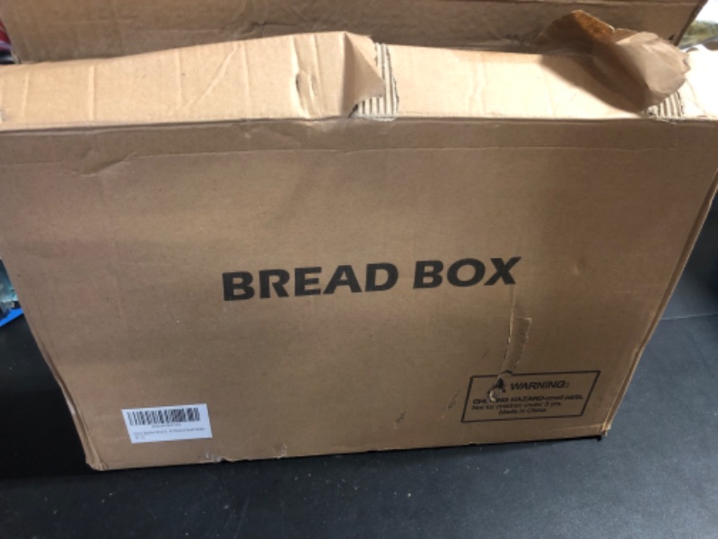 Photo 1 of Vriccc Large Bread Box,Bamboo Wood for Kitchen Counter, Corner Bread Box, Large Capacity Bread Storage Bin