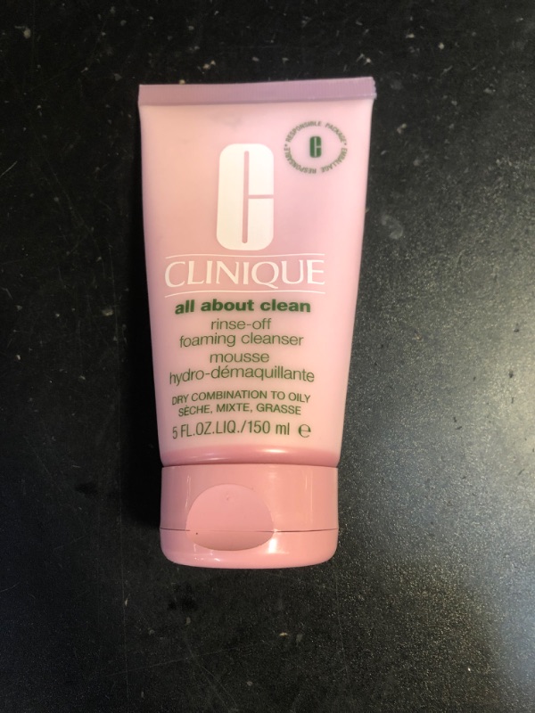 Photo 1 of Clinique All About Clean Rinse-Off Foaming Facial Cleanser With Hyaluronic Acid + Glycerin For Oily Skin Types | Dissolves Makeup + Sunscreen, 5 Fl Oz