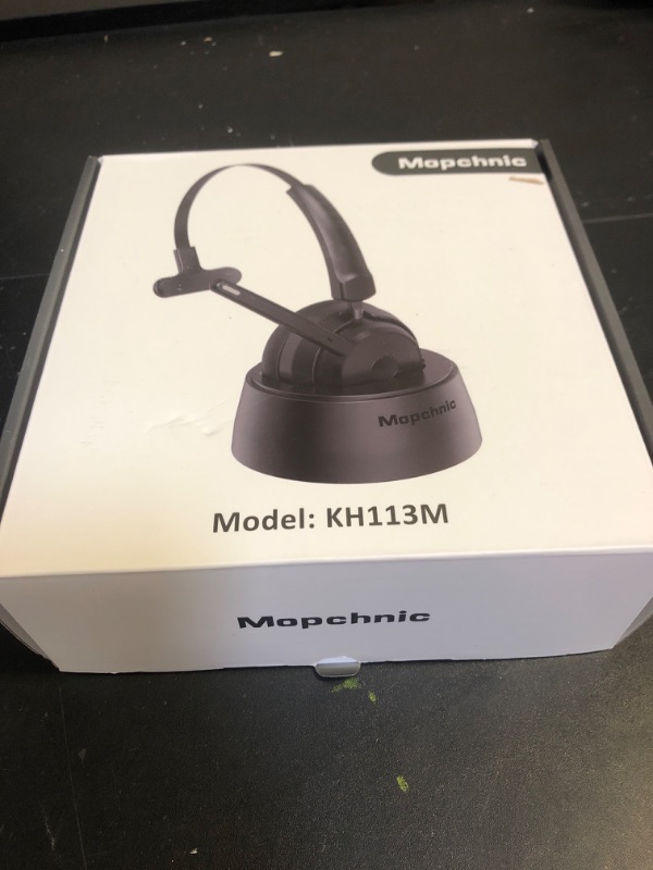 Photo 1 of Mopchnic Bluetooth Headset 2024 Upgraded Version, Wireless Headset with AI Noise Canceling Microphone, On Ear Bluetooth Headset with USB Dongle for Office Call Center Skype Zoom Meeting Online Class