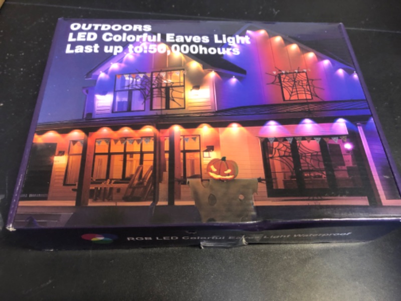 Photo 1 of DIERLIGHT 100FT Permanent Outdoor Lights, RGB LED Eaves Lights with APP/Remote Control, IP67 Waterproof LED Outdoor String Lights for Christmas, Halloween, Outdoor, Garden Decor