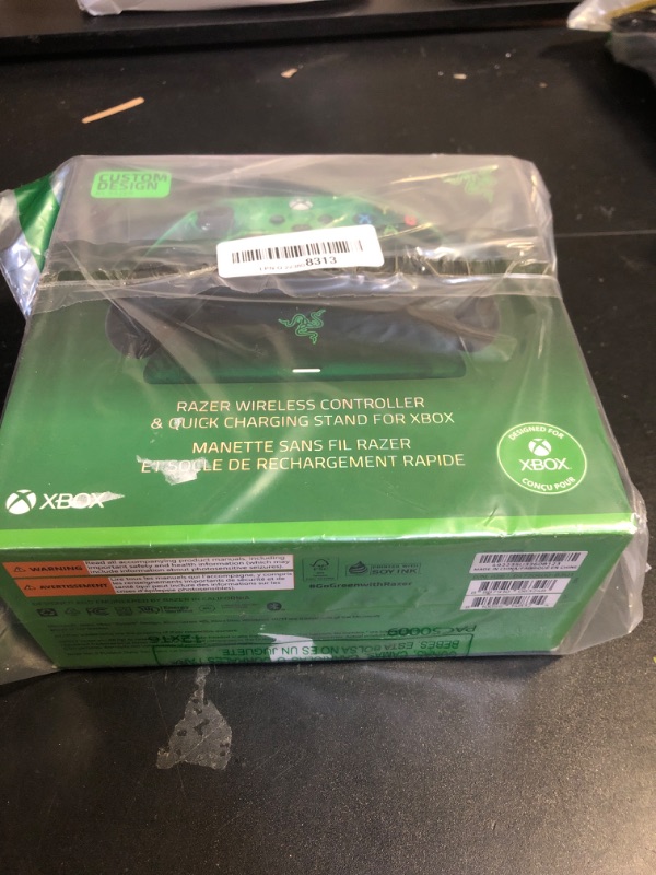 Photo 1 of Razer Wireless Controller & Quick Charging Stand Bundle for Xbox Series X|S, Xbox One: Impulse Triggers - Textured Grips - 12hr Battery Life - Magnetic Secure Charging Limited Green Edition
