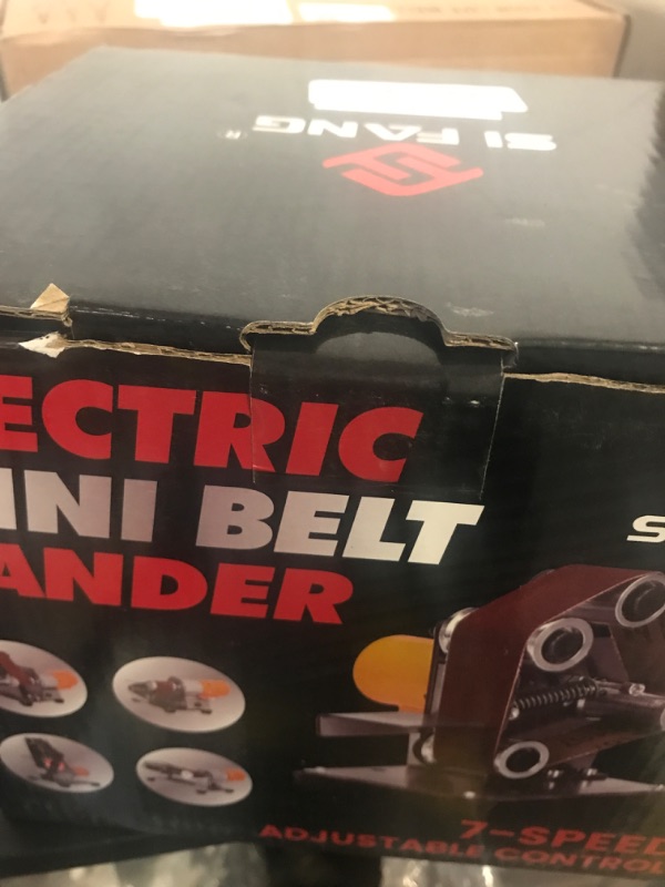 Photo 1 of Mini Electric Belt-Sander Knife-Sharpener Sanding Machine - Small Bench Grinder Kit 7 Speed Adjustable Power Polisher DIY Polishing Grinding Tool For Knife Making, Wood Metal Working, Handcraft