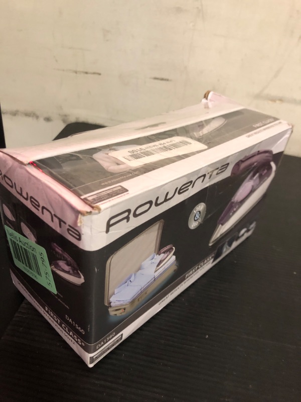 Photo 1 of Rowenta, Travel Iron, Pro Compact Stainless Steel Soleplate Steam Iron for Clothes, 200 Microsteam Holes, 1000 Watts Ironing, Fabric Steamer, Dual Voltage, Purple Mini Iron, DA1560
