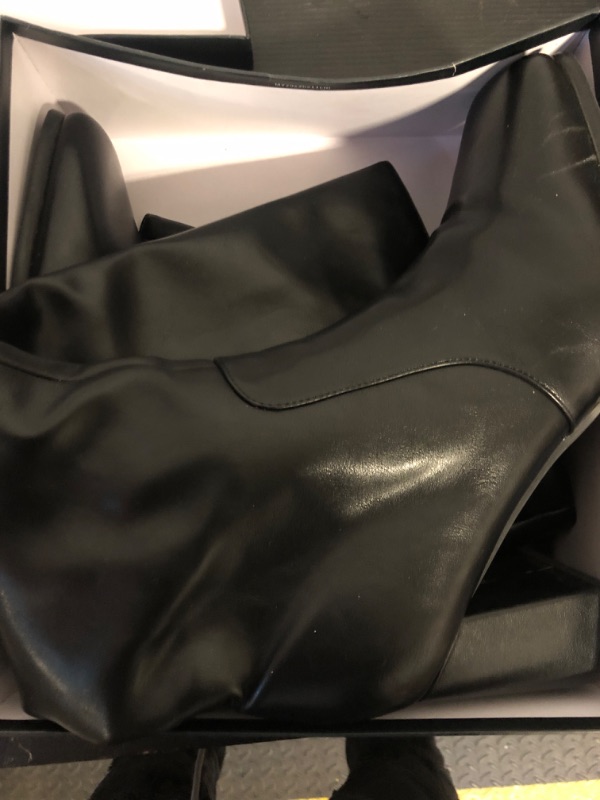 Photo 1 of Modatope Black Knee High Boots Women Chunky Heel Square Toe Long Boots for Women High Heel Side Zipper Womens Fall Boots Heeled Tall Boots Size 11