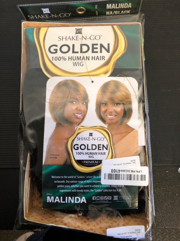 Photo 2 of -N-Go Golden 100% Human Hair Wig - Malinda (Color:NATURAL BLACK)