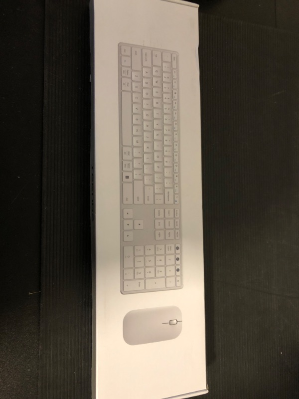 View 2 of Wireless Bluetooth Keyboard and Mouse Combo (USB + Dual BT), seenda Multi-Device Rechargeable Slim Keyboard and Mouse, Compatible for Win 7/8/10, MacBook Pro/Air, iPad, Tablet - Black Blue