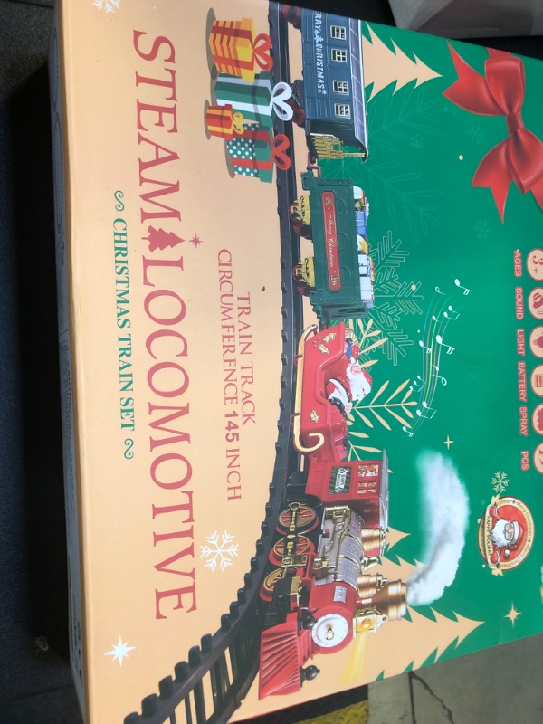 Photo 1 of SpringFlower Christmas Train Set, Train Under Christmas Tree, Electric Train Toy for Boys and Girls, Train Toy with Light Smoke and Sound, Christmas Train Gifts for 3 4 5 6 7 8+ Year Old Kids