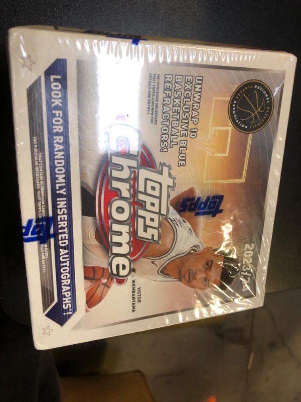 Photo 2 of 2023/24 Topps Chrome Basketball Trading Card Mega Box (Blue Refractors)