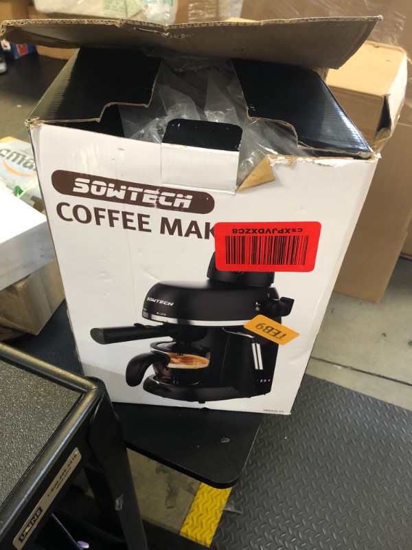 Photo 1 of SOWTECH Espresso Coffee Machine Cappuccino Latte Maker 3.5 Bar 1-4 Cup with Steam Milk Frother, Black