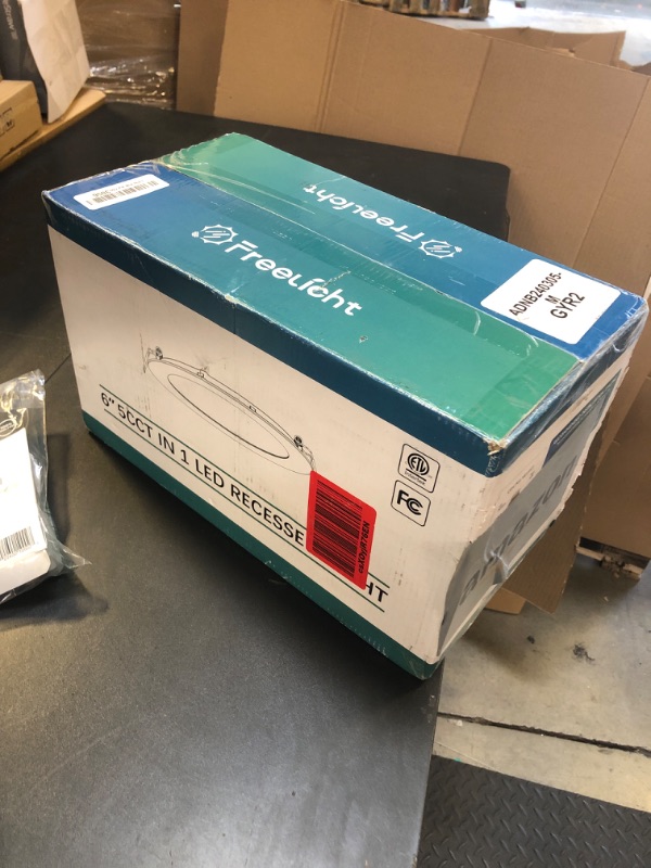 Photo 1 of 12 Pack 6 Inch 5CCT Ultra-Thin LED Recessed Ceiling Light with Junction Box, 2700K/3000K/3500K/4000K/5000K Selectable, 1050LM Brightness, Dimmable Canless Wafer Downlight, 12WEqv110W-ETL&FCC