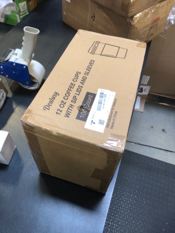 Photo 1 of Dealusy 100 Pack 12 oz Disposable Coffee Cups with Lids and Sleeves, Sturdy Thick Paper & Leak-free Insulated to Go Coffee Cups with Lids, Paper Hot Coffee Cups with Sip Lids for Hot & Cold Beverage