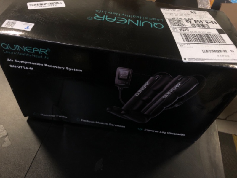 Photo 1 of QUINEAR Professional Sequential Air Compression Therapy System for Improved Circulation and Massage - Foot and Leg Recovery Boots for Athletes