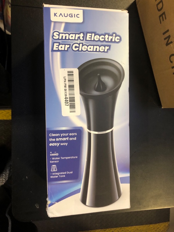 Photo 1 of KAUGIC Upgraded Ear Wax Removal with One-Piece Waste Tank, Safe Ear Cleaner with Water Temperature Sensor, FSA HSA Store Eligible Effective Ear Irrigation Kit & USB-C Cable, IPX7, Black