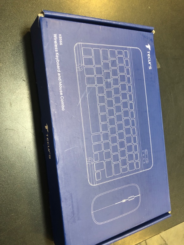 Photo 1 of TECURS Bluetooth Keyboard and Mouse Combo for iPad - Rechargeable Wireless Keyboard & Mouse with 7-Color Backlit Compatible with iPad 10th/9th/8th Gen, iPad Pro/Air/Mini, iPhone15/14/13 Pro, Black