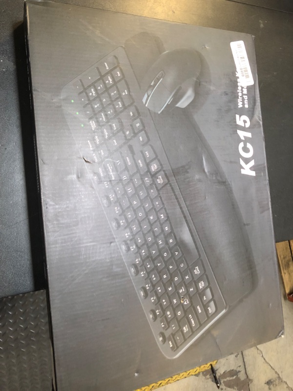 Photo 1 of Wireless Keyboard and Mouse Combo, Ergonomic Wave Keys, Cushioned Plam Rest, Comfortable Silent Natural Typing, 2.4G Lag-Free, Full Size Keyboards Cordless Set for Multi-OS, Windows/Mac -SABLUTE