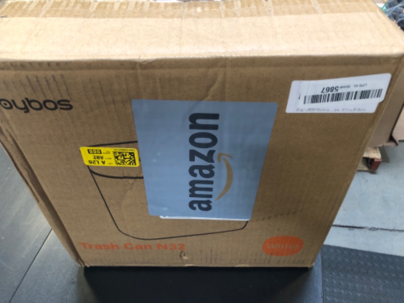 Photo 1 of JOYBOS Bathroom Trash Can,3 Gallon Waterproof Automatic Small Bathroom Garbage Can with Lid, Slim Motion Sensor Plastic Narrow Trash Bin for Bedroom, Kitchen, Office,RV White