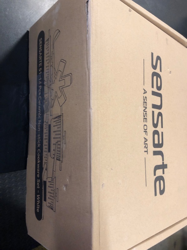 Photo 1 of SENSARTE Ceramic Cookware Set, Pro Series Pots and Pans Set Nonstick, Non-toxic Healthy Induction Cookware, 14 Pcs Non Stick Kitchen Cooking Set w/Die-cast Lids, PFOA PFAS PTFE Free, Dishwasher Safe