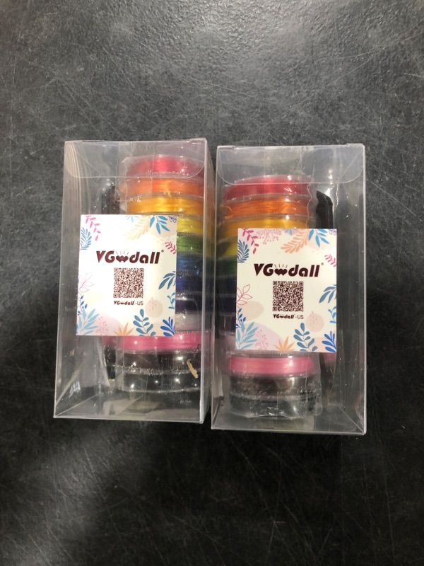 Photo 2 of 2 PACK VGOODALL 12 Rolls Elastic Cord for Bracelets,Elastic String 0.8 mm Flat Stretchy Bracelet String, 120 Yards Multicolor Knot Elastic String with U Scissors for Jewelry Making Friendship Bracelet Making