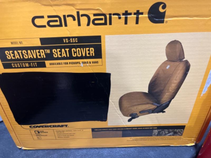 Photo 2 of Covercraft Carhartt SeatSaver Custom Seat Covers for 2015-2018 Ford F-150 Crew Cab, 2nd Row 60/40 Bench Seat, SSC8440CABN (Brown)