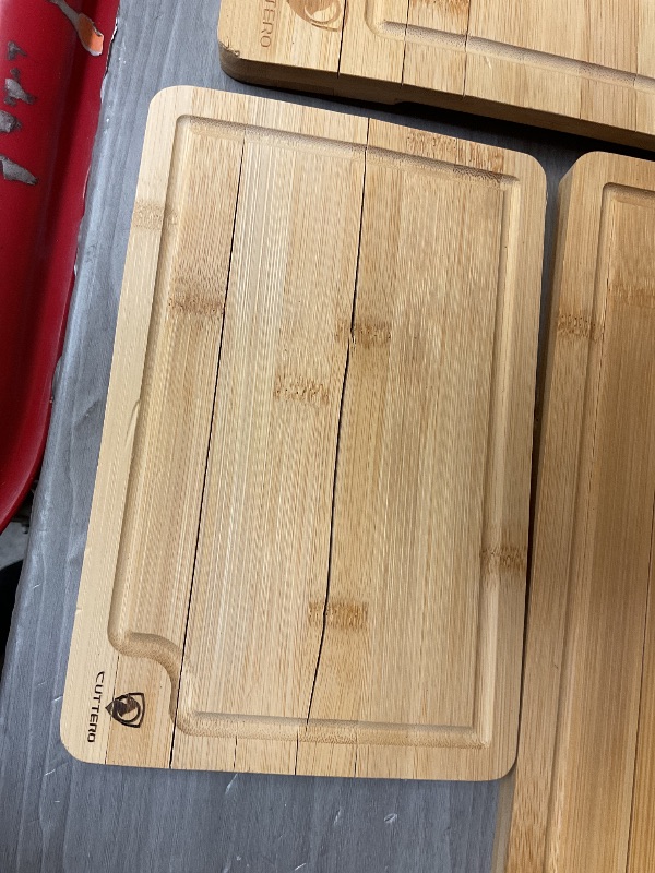 Photo 1 of Cutting Boards for Kitchen - Bamboo Cutting Board Set of 2, Cutting Boards w/Juice Grooves, Thick Chopping Board for Meat, Veggies, Easy Grip Handle - Kitchen Gadgets Gift