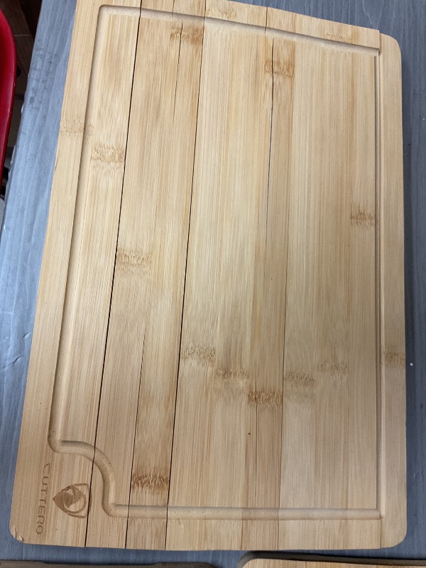 Photo 1 of Cutting Boards for Kitchen - Bamboo Cutting Board Set of 2, Cutting Boards w/Juice Grooves, Thick Chopping Board for Meat, Veggies, Easy Grip Handle - Kitchen Gadgets Gift