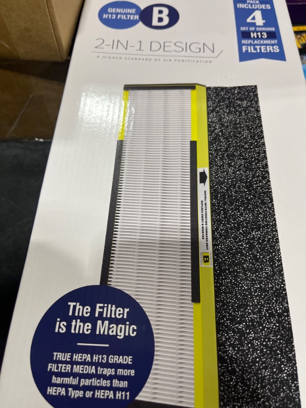 Photo 2 of [ELOWOKE] 4-Pack 4825 HEPA Filter B Compatible with Germ-Guardian Air Purifier Filter Replacement for Model FLT4825 AC4825 AC4300 and more, 4X H13 HEPA Filters and 10X Carbon Pre-Filter
