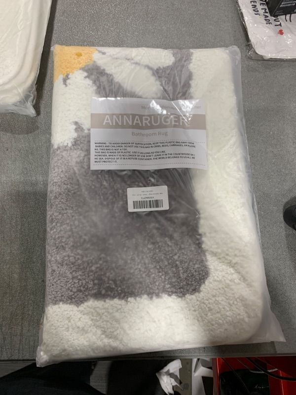 Photo 2 of ANNARUGER Gray Bathroom Rug, Ultra Soft Microfiber Shaggy Bathroom Mats, 20''x 32'', Extra Absorbent Bath Rugs, Machine Washable/Dry, Non-Slip Bathroom Carpet for Tub, Bathroom and Shower