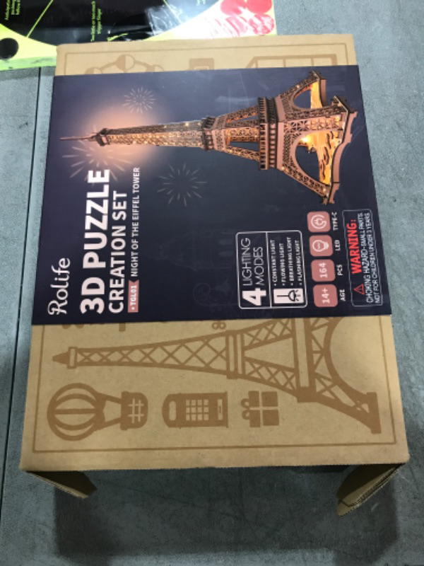 Photo 1 of ROETGL01 Night of the Eiffel Tower 3D Wooden Puzzle
