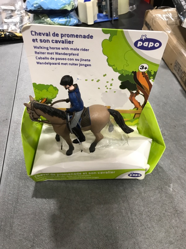 Photo 2 of Papo - Hand-Painted - Figurine - Horses,Foals and Ponies - Walking Horse with Male rider-51565 - Collectible - for Children - Suitable for Boys and Girls - from 3 Years Old