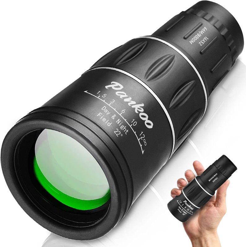 Photo 1 of 16X52 Monocular Telescope High Powered for Adults, 2023 Power Prism Compact Monoculars for Adults,HD Monocular Scope for Gifts, Outdoor Activity,Bird Watching,Hiking,Concert,Travelling
