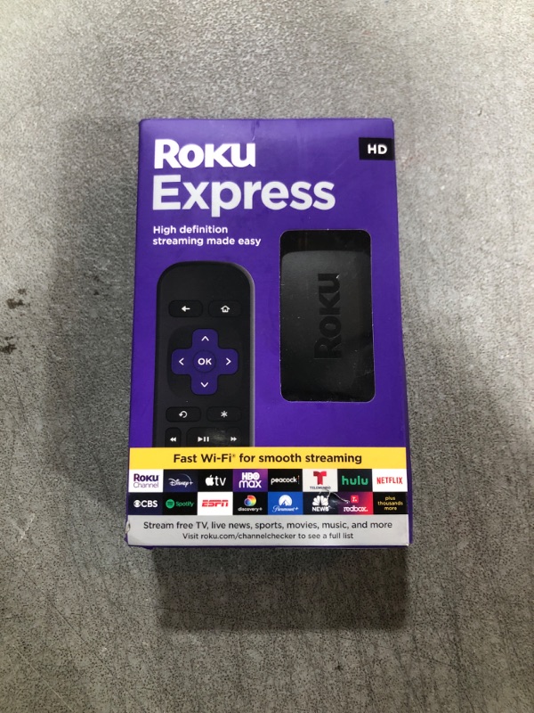 Photo 2 of Roku Express HD Roku Streaming Device with Standard Remote (no TV controls)