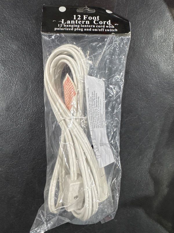 Photo 2 of 12' Hanging Lantern Cord with On/Off Switch by Whirled Planet® (White) UL Listed