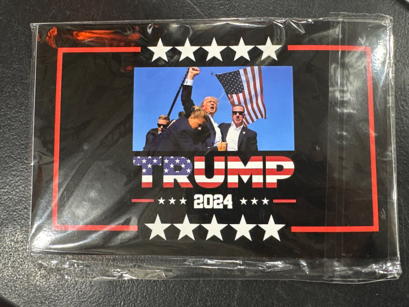 Photo 2 of 10 Pack Trump Survived Shot Trump 2024 Ear Bullet-Proof Pennsylvania Rally Shot Shooting Survivor Fight Strong Fist Pump Stickers Laptop Bumper Decal Window Waterproof Car Stickers(10pc)