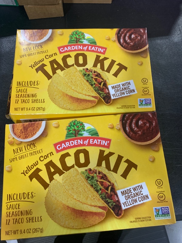 Photo 2 of  2 PACK Garden of Eatin', Yellow Corn Taco Shells, Dinner Kit, 12 Taco Shells, 9.4 Oz BB11.21.24