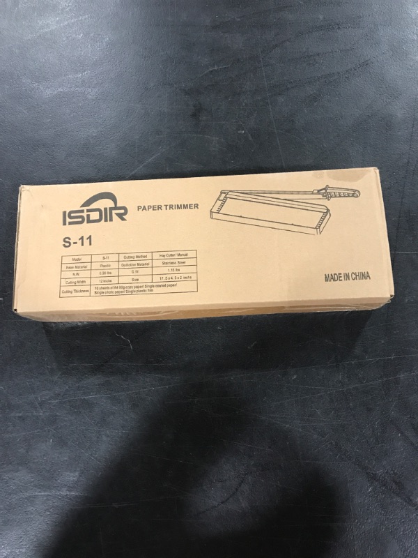Photo 1 of ISDIR Paper Cutter Guillotine, 12 Inch Paper Cutting Board, 12 Sheets Capacity, Heavy Duty Metal Base, Dual Paper Guide Bars, Professional Paper Cutter and Trimmer for Home, Office (12''_Black)