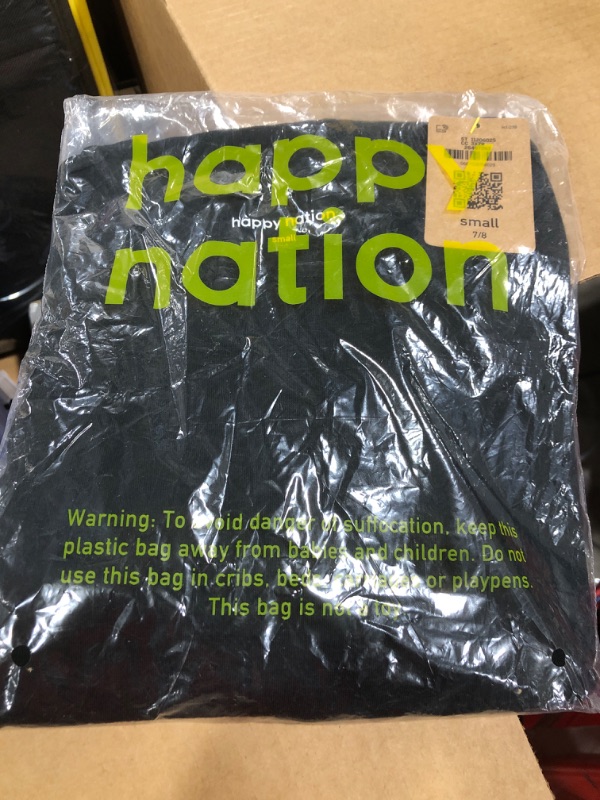 Photo 2 of SIZE SMALL Happy Nation Girls Relaxed Cotton Short Sleeve T Shirt, Pure Black, Small