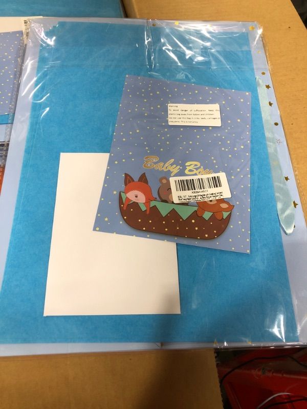 Photo 1 of 15.7” Extra Large Gift Bag Set with Greeting Card and Blue Tissue Paper(Gold Foil ‘Baby Boy’) for Children's Day,Christmas,Baby Shower,Newborn,New Moms or Parents,Kids Birthday Party-15.7” x 11.8” x 6”,1 Pcs.