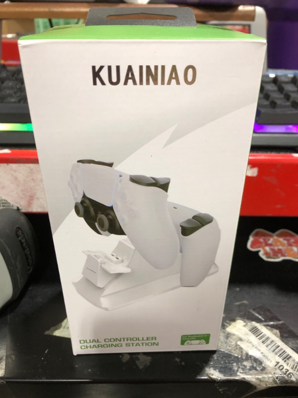 Photo 1 of PS5 Controller Charging Station, Dual Controller Charging Dock for Playstation 5 with Fast Charging 5V/2A Type-C Cable, Overcharge Protection Function, PS5 Charging Station, White