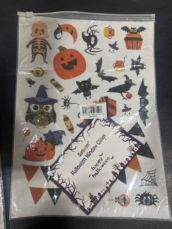 Photo 2 of 156pcs Halloween Decorations Window Clings, Halloween Window Clings for Kids - Double-Side Halloween Window Decals for Party Decorations