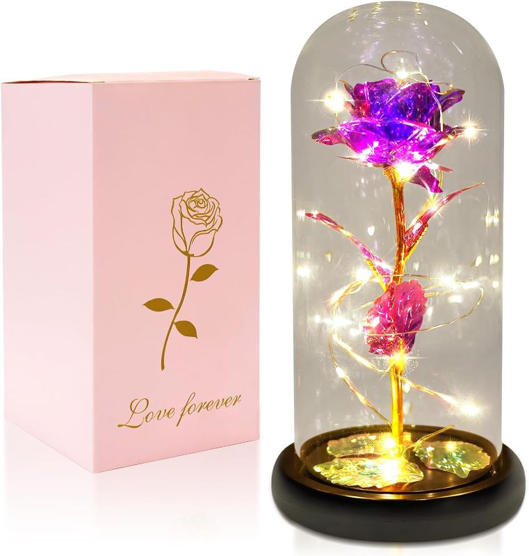 Photo 1 of  Flowers Gifts for Mom, Birthday Gifts for Women, Enchanted Rose in Glass Dome, Mothers Day Forever Rose Flower Gift for Birthday Anniversary Wedding
