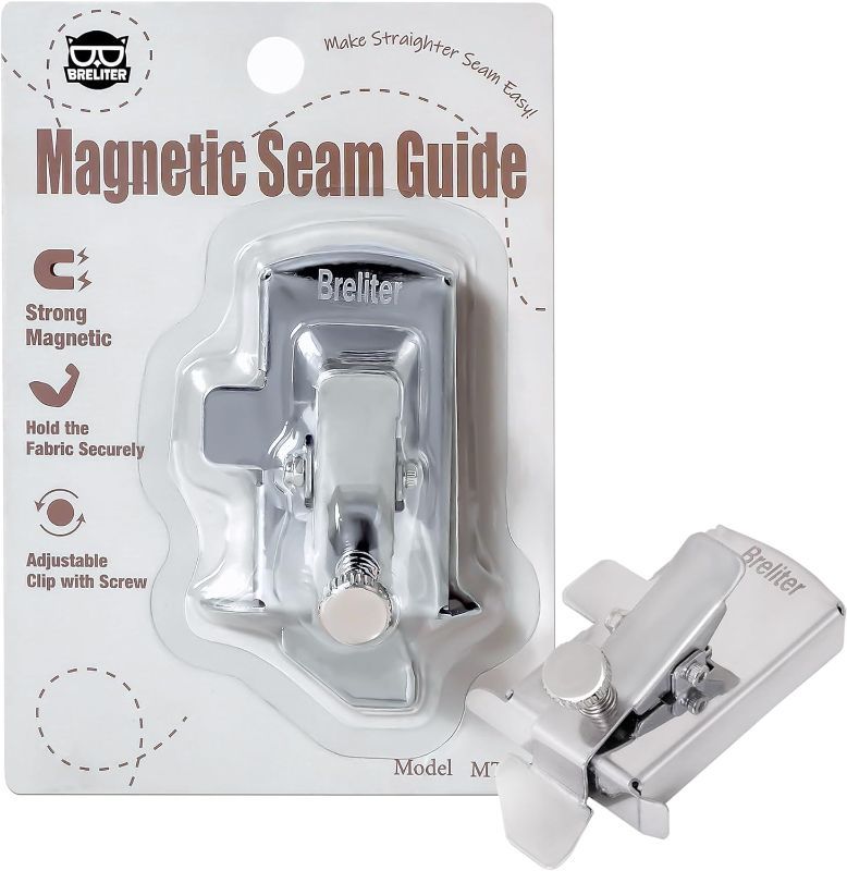 Photo 1 of Magnetic Seam Guide for Sewing Machine - MT103 Sewing Guide with Fasten Clip Hem for Walking Foot Sewing Machine Hemming Sewing Supplies Accessories 4 Pack
