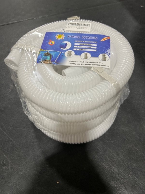 Photo 2 of 1.25" x 59" Pool Hoses for Above Ground Pools Diameter Replacement Hose and Pool Pipe Holders Pool Accessory Compatible with Filter Pumps 330 GPH 530 GPH 1000 GPH (White 4pcs)
