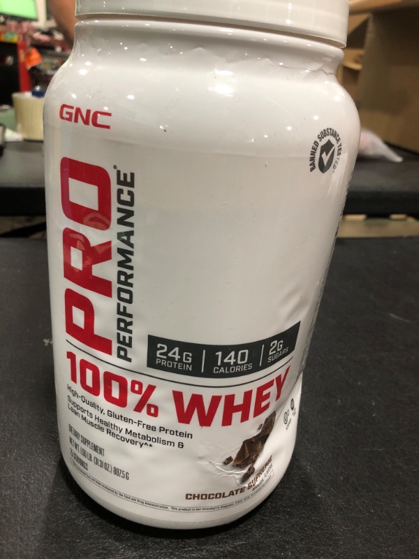 Photo 1 of GNC Pro Performance 100% Whey Protein Powder - Chocolate Supreme, 25 Servings, Supports Healthy Metabolism and Lean Muscle Recovery