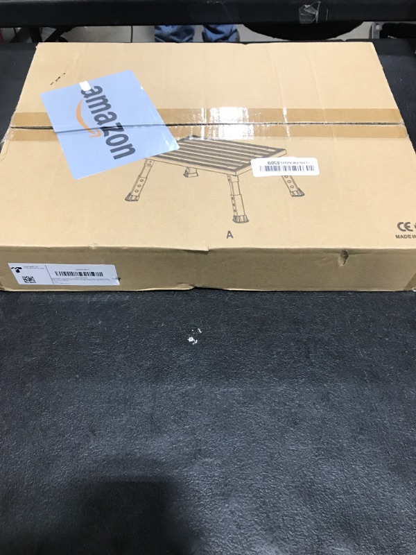 Photo 1 of DEPSUNNY Adjustable Height Aluminum RV Step, Stable Foldable Platform Step Stool, Supports Up to 1,000 lb, Non-Slip Rubber Feet and Platform Mat, Easy to Carry (Silver)