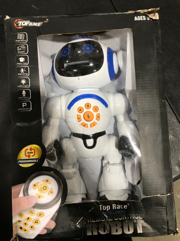 Photo 2 of TOP RACE Remote Control RC Robot Toy Walking Talking Dancing Toy AI Robots for Kids