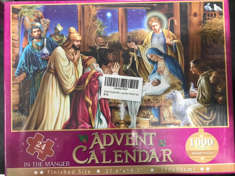 Photo 2 of Advent Calendar 2024 Jigsaw Puzzles for Adults and Kids, 24 Boxes 1000 Pieces Nativity Puzzles - In the Manger, Christmas Countdown Calendar Gifts for Women Men, 27.6x19.7 inch